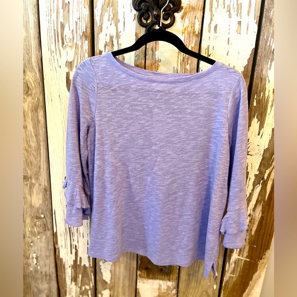 J. Jill Periwinkle bell sleeve top small petite NWT cotton/ linen blend - Picture 1 of 6